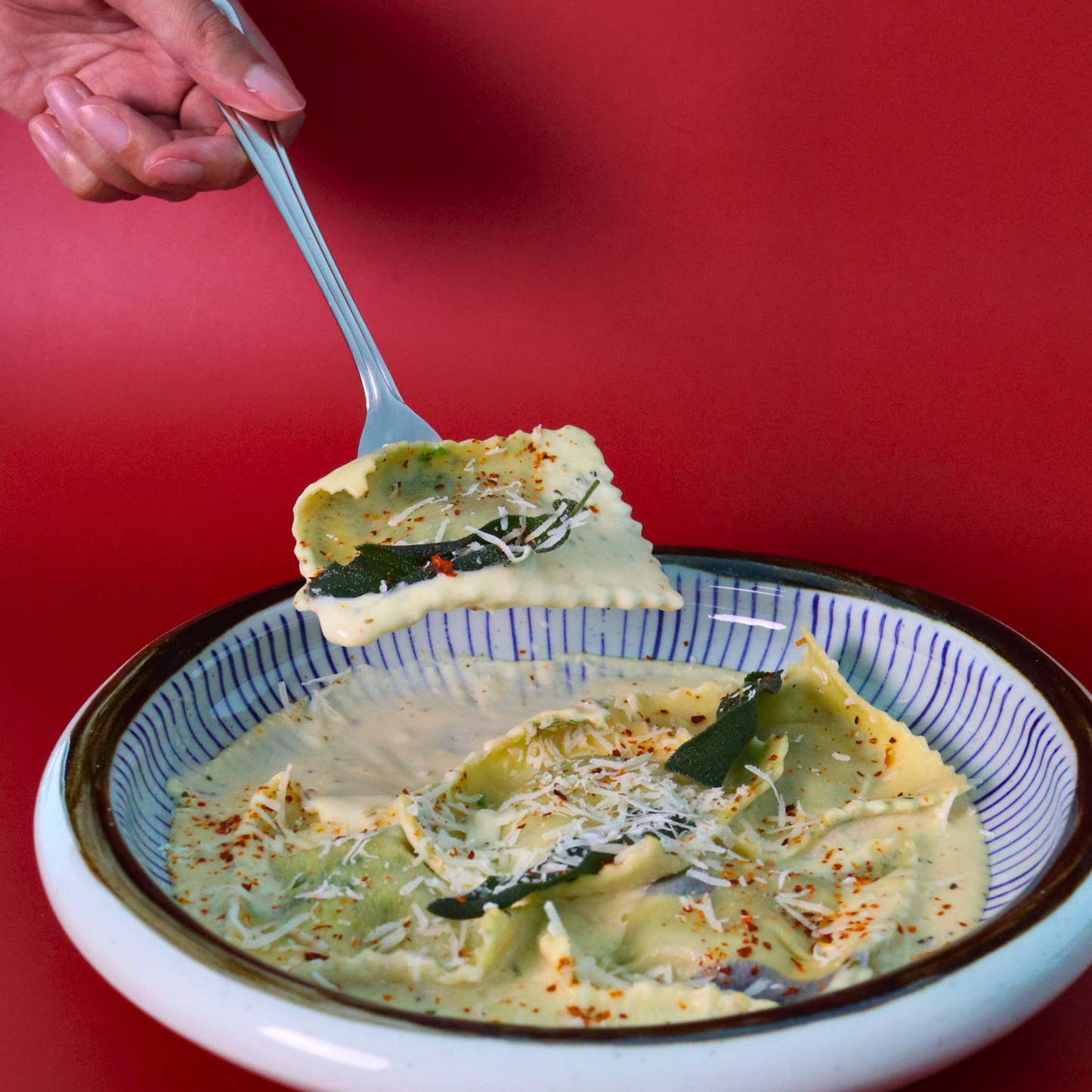 Spinach Cream Cheese Ravioli